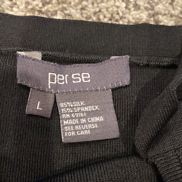 Per se EUC size large black tank top 85%, silk 15% spandex ❤️🔥 beautiful!! - Picture 2 of 5